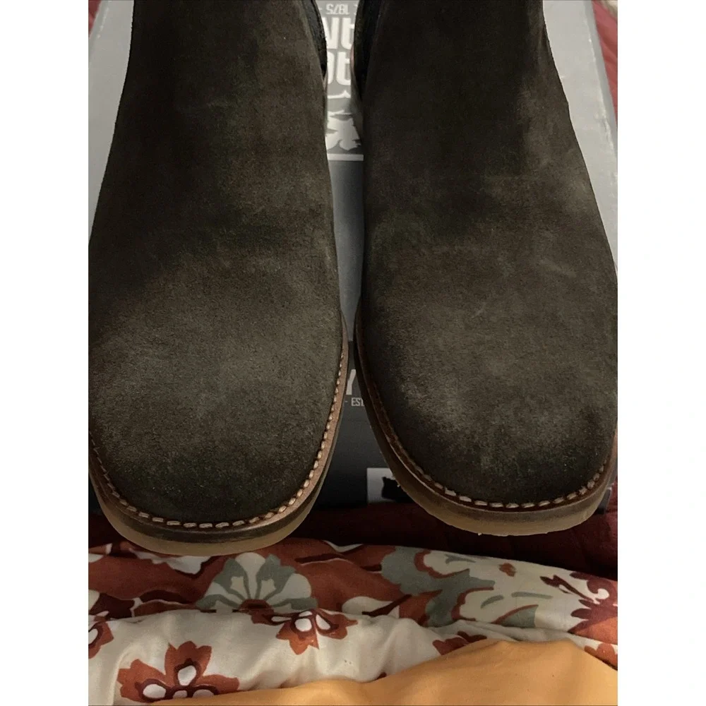 Stacy Adams‎ Gabriel Men's Sz 9 M Plain Toe Chelsea Boot Brown Suede 25625-245